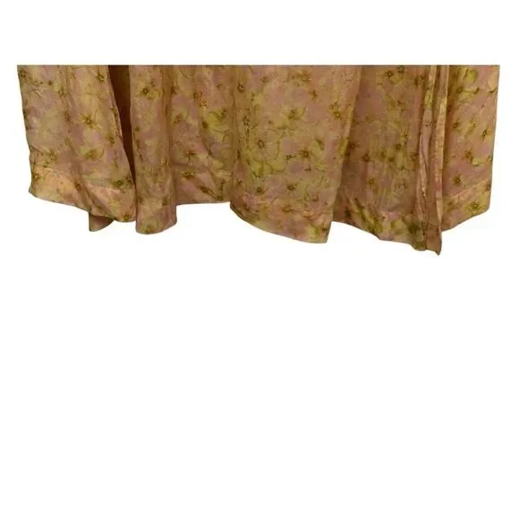 Paloma Blue Kimono Duster Cover Up Robe Maxi 100% Silk Slit Sides M/L - Picture 6 of 9